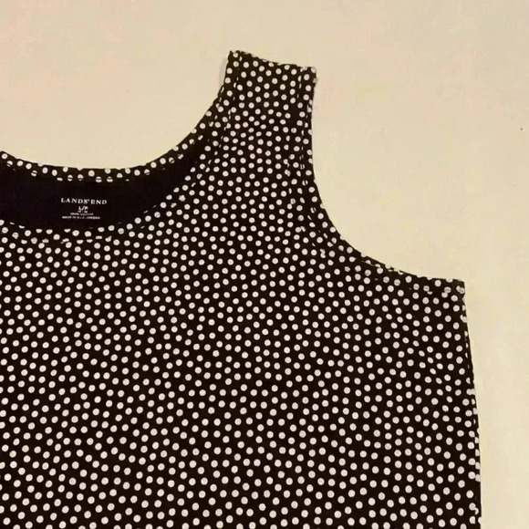 Land’s End Polka Dot tank top black and white L/P - Picture 2 of 10